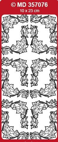 Sticker, Double Embossed Poinsettia Corners  357076