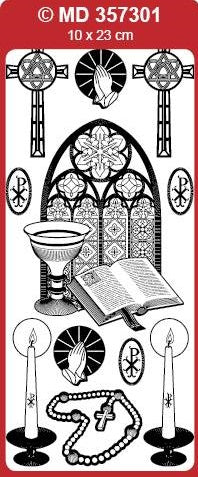 Sticker, Double Embossed Church Window-Religious  357301
