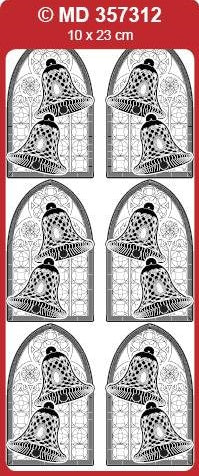 Sticker, Double Embossed Church Window Bells  357312