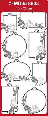 Sticker, Double Embossed Rose Labels  358603