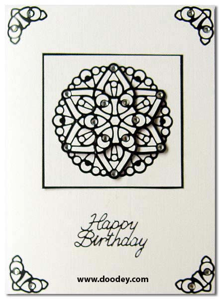 3D Snow Stars Medallion (Mandala) Outline Sticker  DD7506