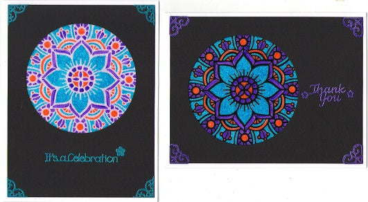 Mandala-Mandalistick Outline Sticker 8 Card Kit