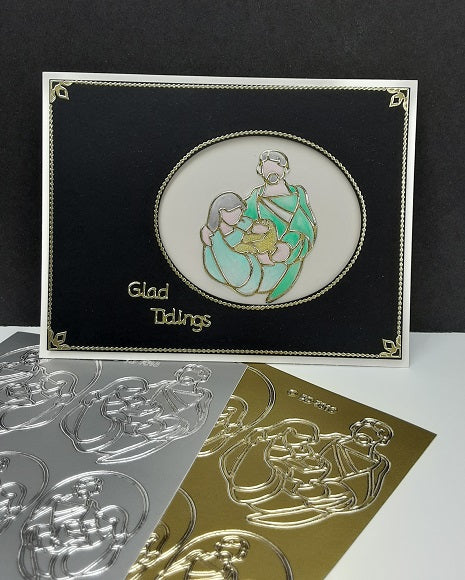 Mary, Joseph, and Jesus Outline Sticker  DD7016