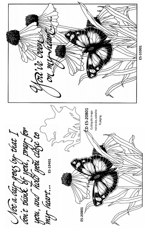 On My Heart Butterfly and Daisy Framed Stamp Kit  ES-55901KIT