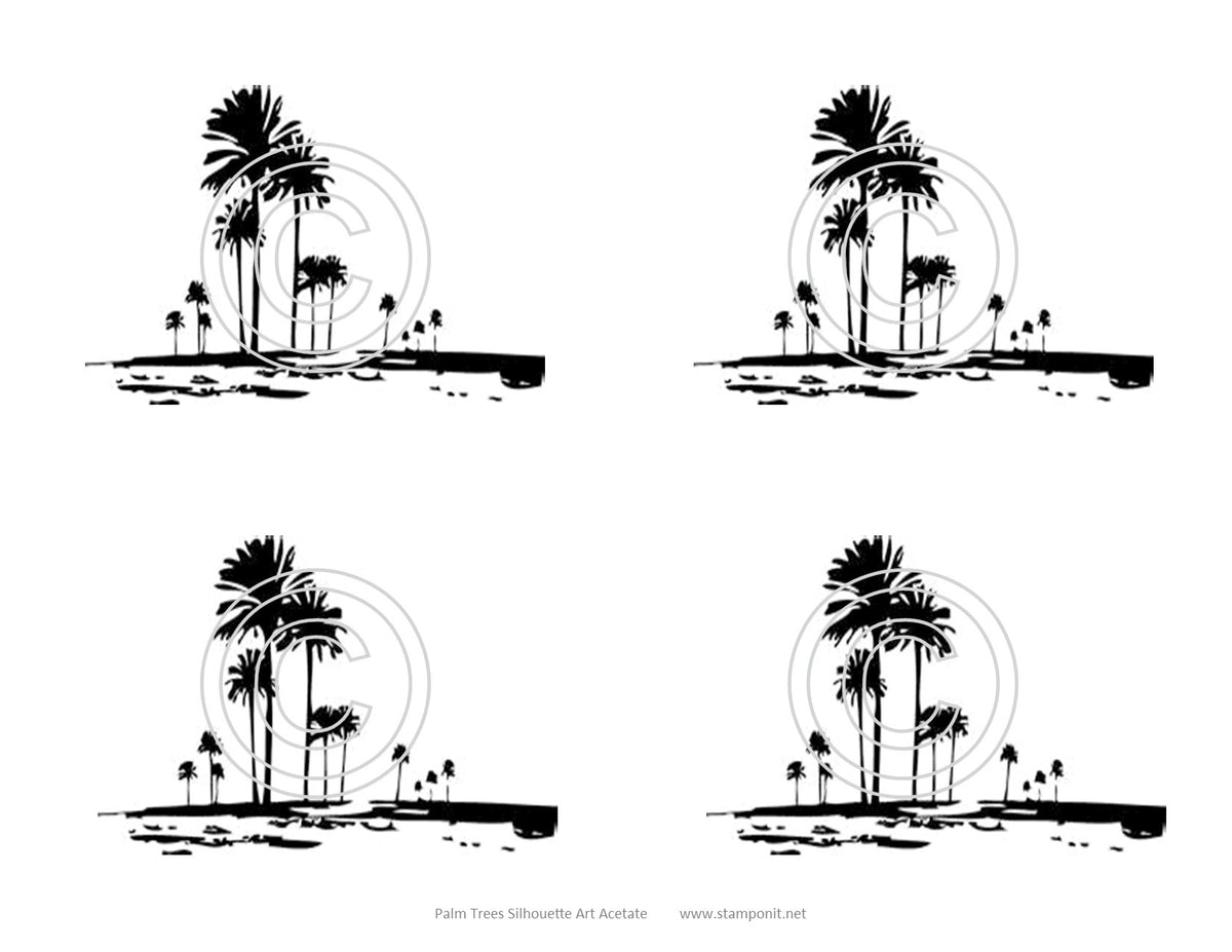 Palm Trees Art Acetate Silhouette