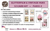 GlitterFilm & Vintage Hues 12 Card Kit Paris 2