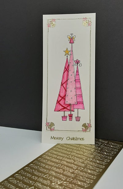 Cut-N-Create 12 Card Kit Slimline Potted Christmas Trees AS1543