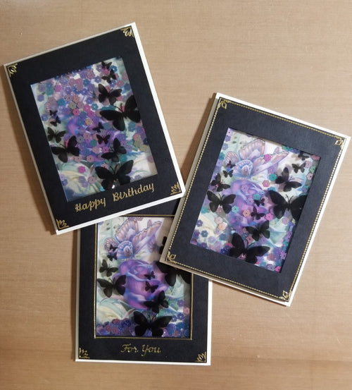 Purple Rose Butterflies Vintage Hue Acetate