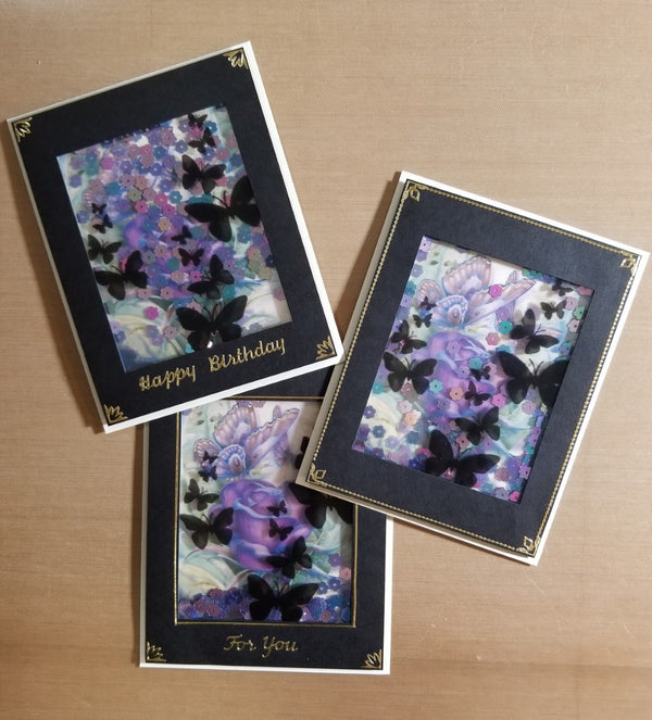 Purple Rose Butterflies Vintage Hue Acetate