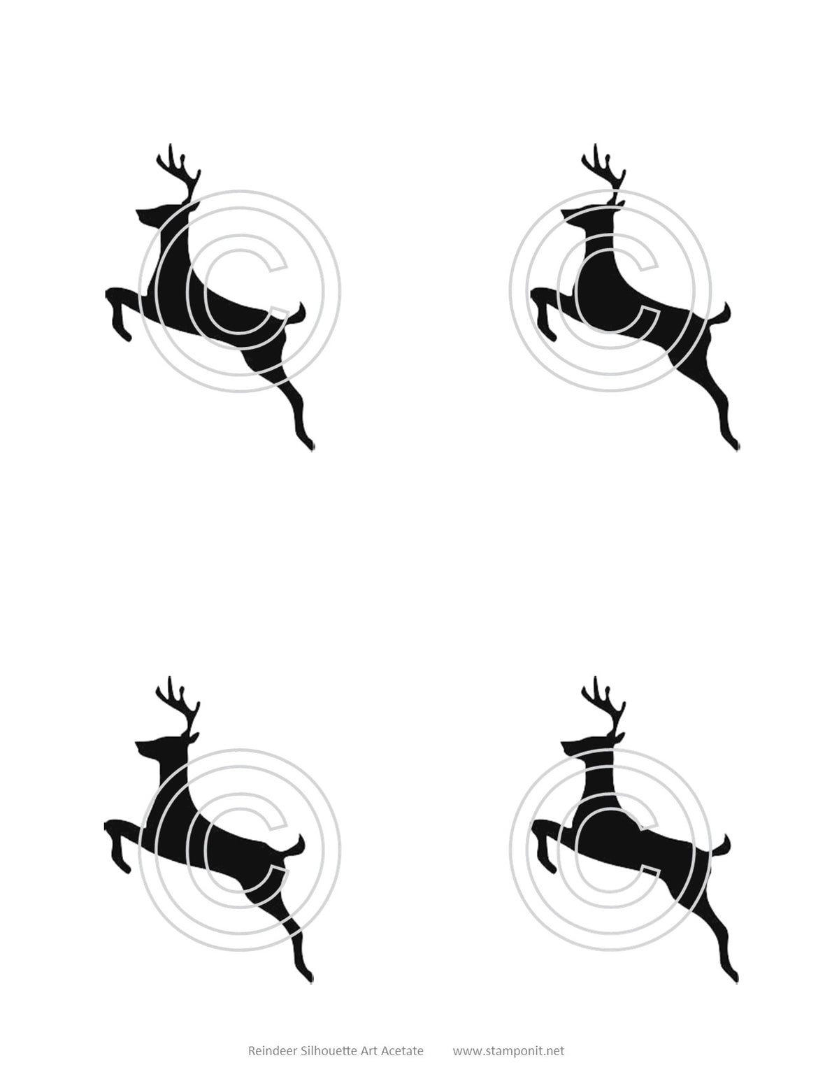 Reindeer Art Acetate Silhouette