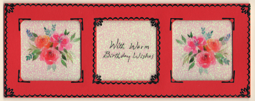 GlitterFilm & Vintage Hues 12 Slimline Card Kit Shades of Florals 1 Birthday Wishes