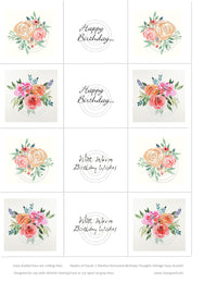 GlitterFilm & Vintage Hues 12 Slimline Card Kit Shades of Florals 1 Birthday Wishes