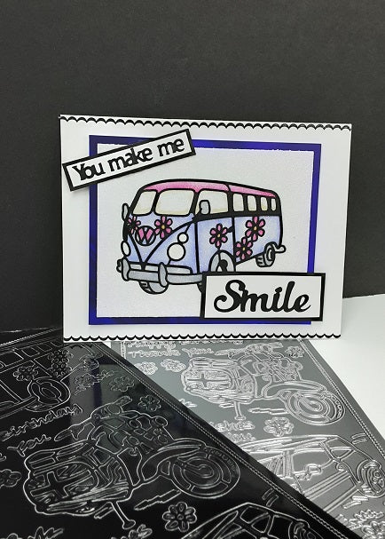 Happy Birthday w- vehicles Outline Sticker 2122 (LCD001)