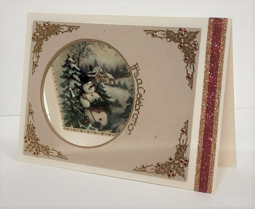 Snowmen 3 Variety, Vintage Art Acetate