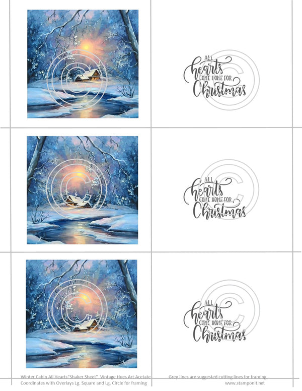 GlitterFilm & Vintage Hues Shaker Card Kit Snowy Cabin