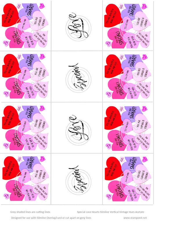 Candy Hearts Special Love Slimline Vintage Hues Acetate