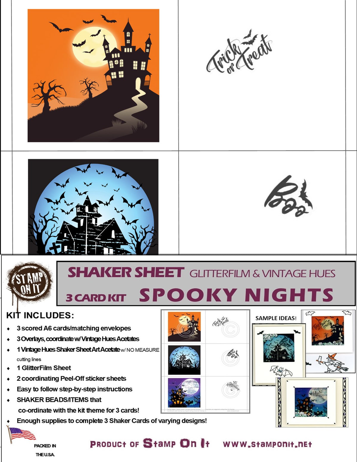 GlitterFilm & Vintage Hues Shaker Card Kit Spooky Nights