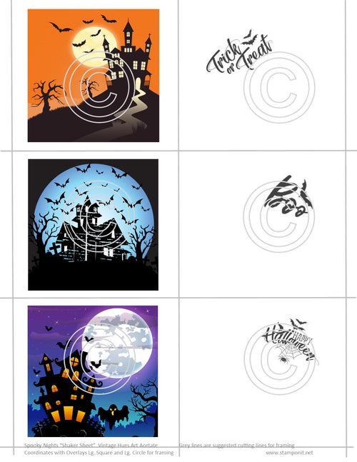 GlitterFilm & Vintage Hues Shaker Card Kit Spooky Nights