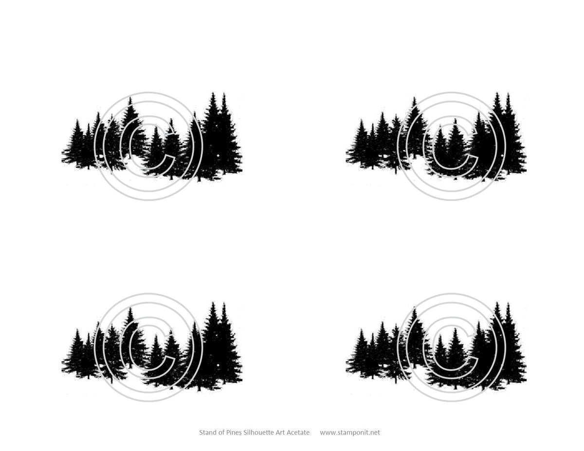Stand of Pines Art Acetate Silhouette