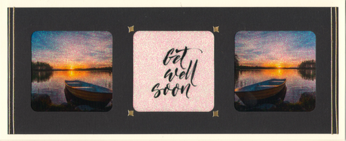 GlitterFilm & Vintage Hues 12 Slimline Card Kit Sunset Boats Get Well