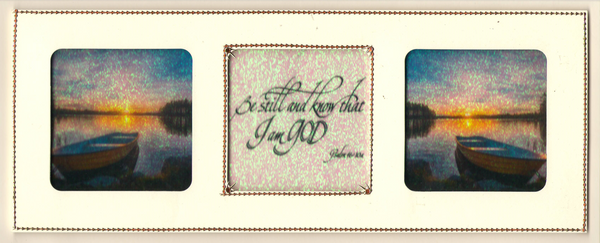 GlitterFilm & Vintage Hues 12 Slimline Card Kit Sunset Boats Scripture 1