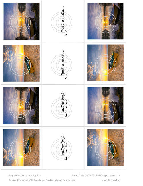 Sunset Boats For You Slimline Vintage Hue Acetate