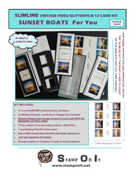 GlitterFilm & Vintage Hues 12 Slimline Card Kit Sunset Boats For You