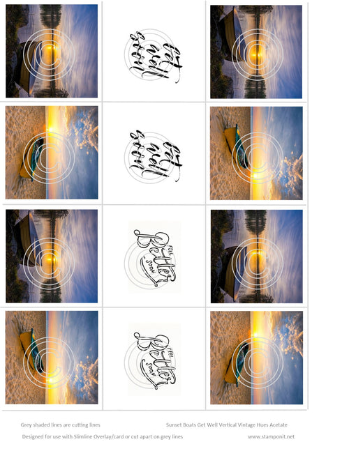 Sunset Boats Get Well Slimline Vintage Hue Acetate