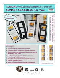 GlitterFilm & Vintage Hues 12 Slimline Card Kit Sunset Seagulls For You