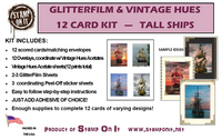 GlitterFilm & Vintage Hues 12 Card Kit Tall Ships