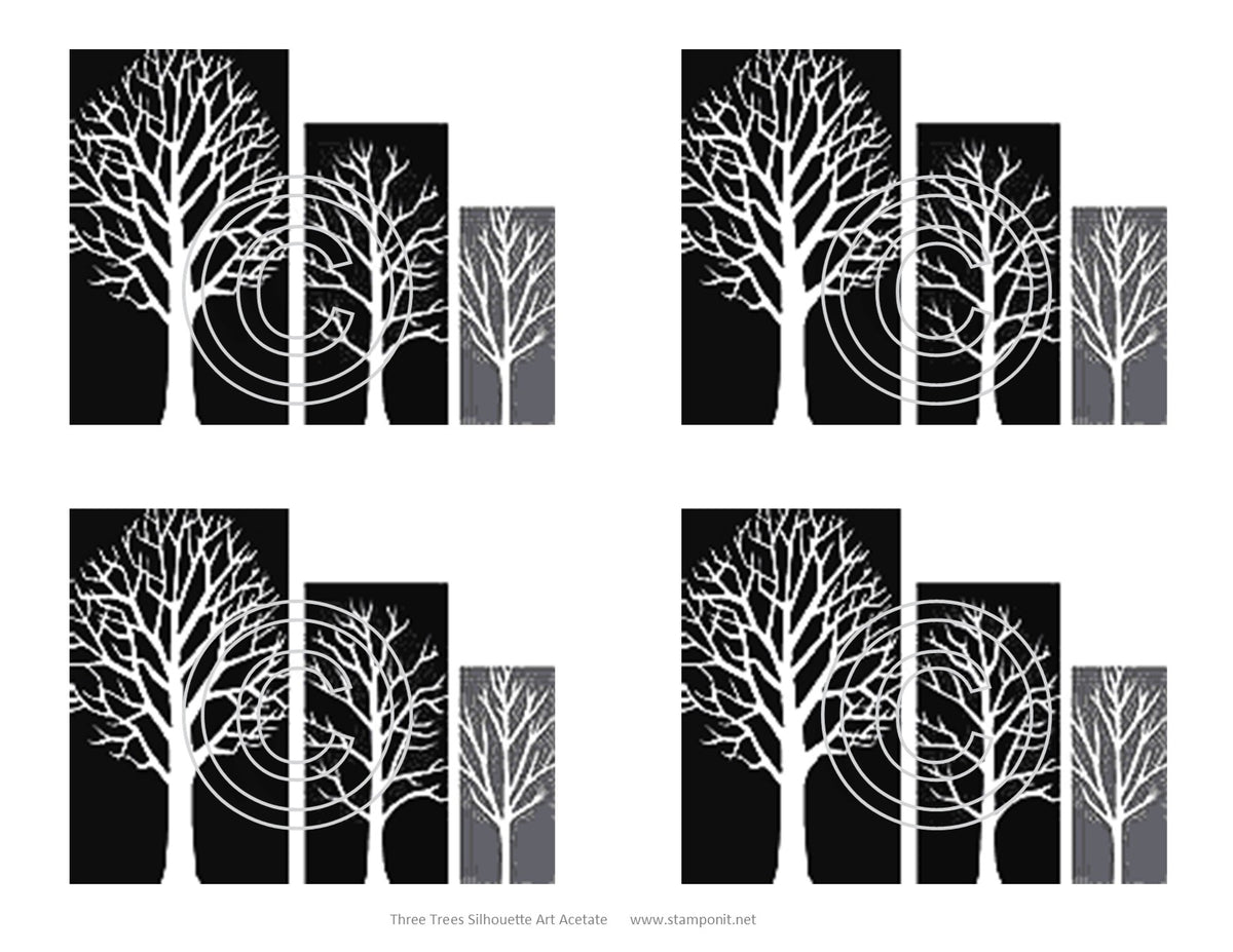 Three Trees Art Acetate Silhouette
