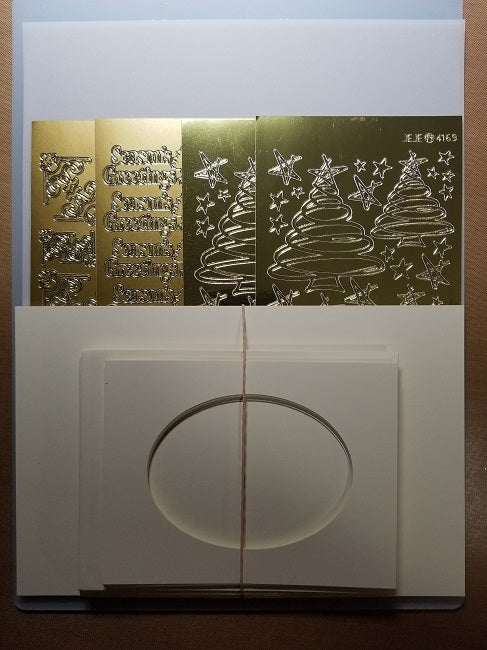 CARD KIT...  Outline Sticker-Vellum 12 Card Kit Christmas Tree w-Stars 4169