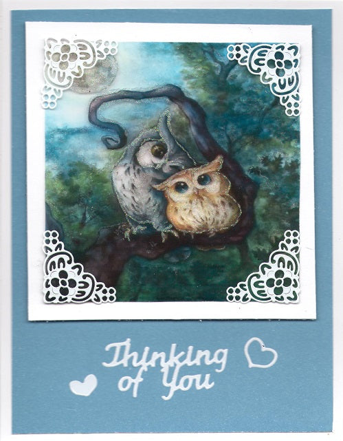 Whimsical Owls Squares 1, Vintage Hue Acetate