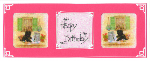 GlitterFilm & Vintage Hues 12 Slimline Card Kit Windowsill Pets 2 Best Wishes