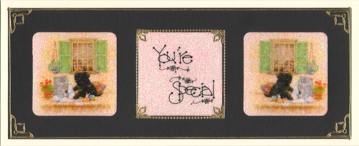GlitterFilm & Vintage Hues 12 Slimline Card Kit Windowsill Pets 2 You're Special