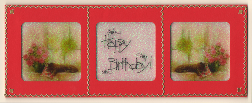 GlitterFilm & Vintage Hues 12 Slimline Card Kit Windowsill Pets 1 Best Wishes