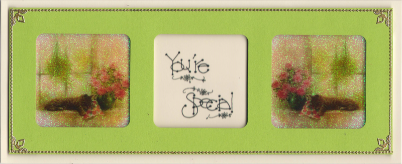 GlitterFilm & Vintage Hues 12 Slimline Card Kit Windowsill Pets 1 You're Special