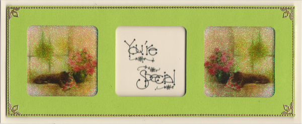 GlitterFilm & Vintage Hues 12 Slimline Card Kit Windowsill Pets 1 You're Special
