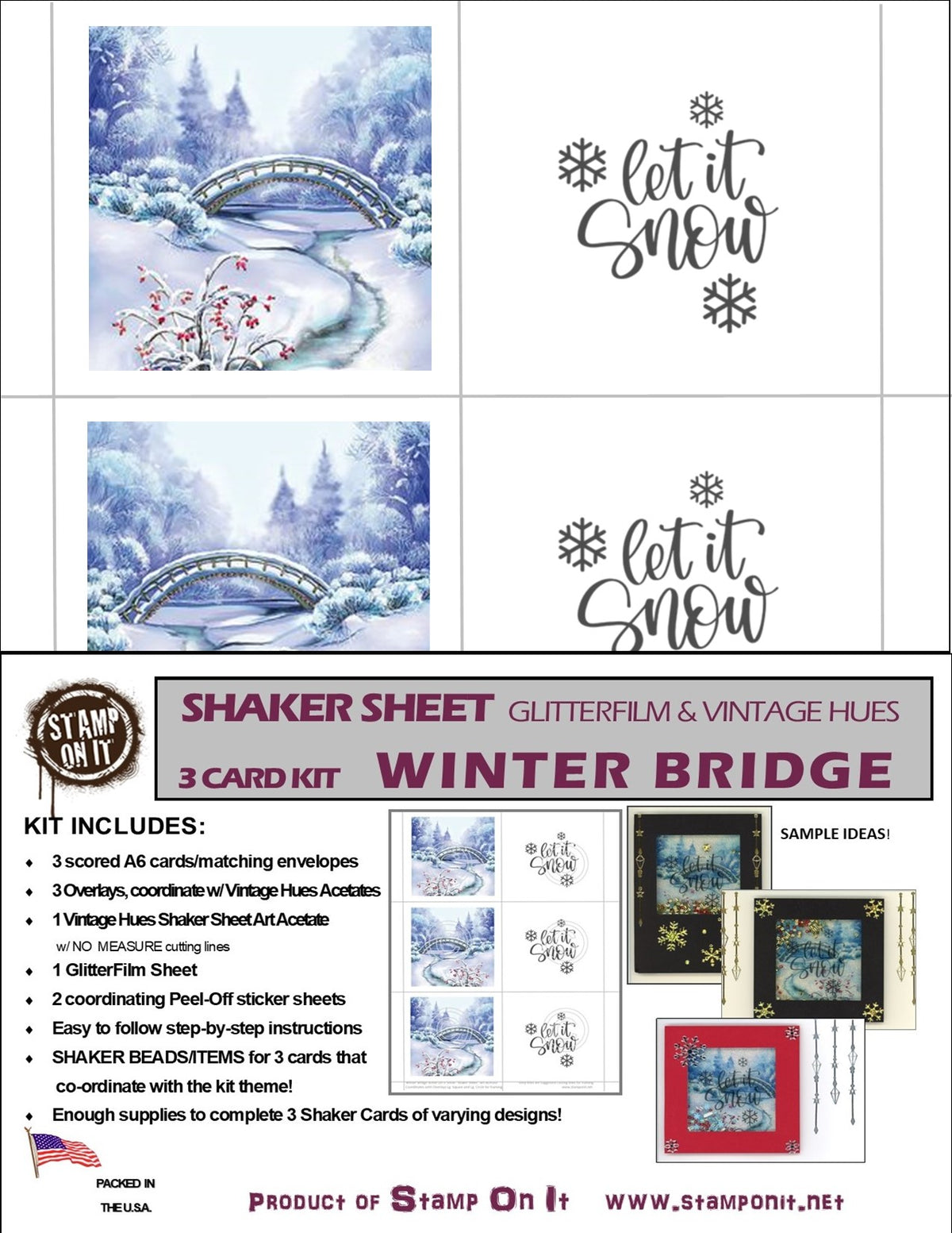 GlitterFilm & Vintage Hues Shaker Card Kit Winter Bridge