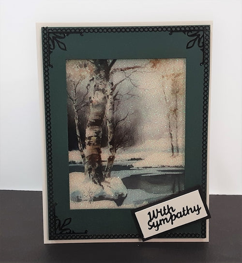 With Sympathy (w-roses) Greeting Outline Sticker  1.14