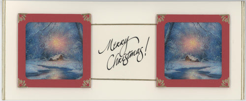 Winter Scenes Merry Christmas Slimline Vintage Hue Acetate