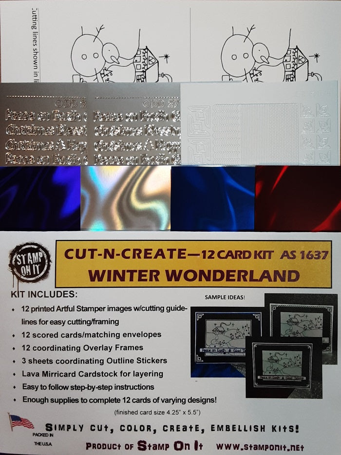 Cut-N-Create 12 Card Kit  Winter Wonderland AS1637