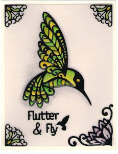 Zen Hummingbirds Outline Sticker  3719