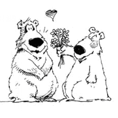 Bears With Flowers Art Acetate
