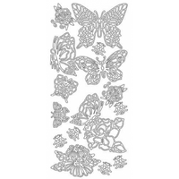 Butterflies and Flowers Outline Sticker  11920
