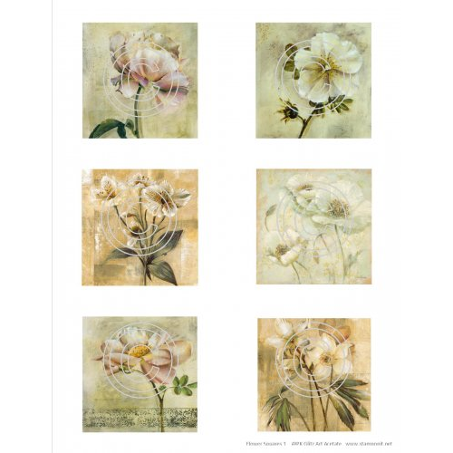 Flower Squares 1, Vintage Hue Acetate