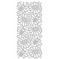 Flowers and Bees Outline Sticker 1.413