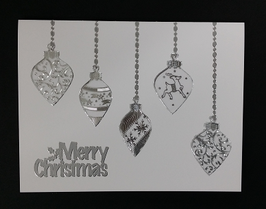 Sticker, Double Embossed Christmas Baubles  357007