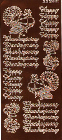 Happy Thanksgiving Outline Sticker  2130