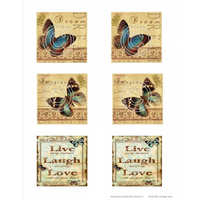 Inspirational Butterfly Squares 1, Vintage Hue Acetate